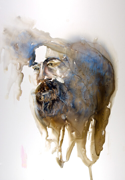 Peinture intitulée "homme de la rue25" par Pierre Alix, Œuvre d'art originale, Aquarelle