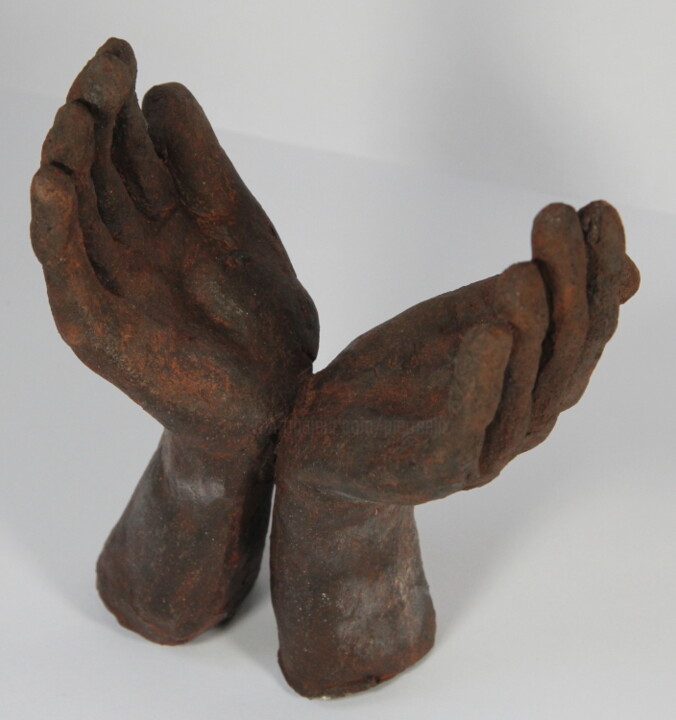 Escultura intitulada "mains" por Pierre Alix, Obras de arte originais, Argila