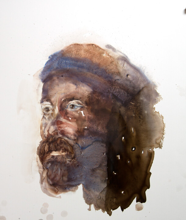 Pintura titulada "homme de la rue 29" por Pierre Alix, Obra de arte original, Acuarela