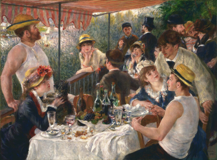 Painting titled "Lunche on of the Bo…" by Pierre Auguste Renoir, Original Artwork, Oil