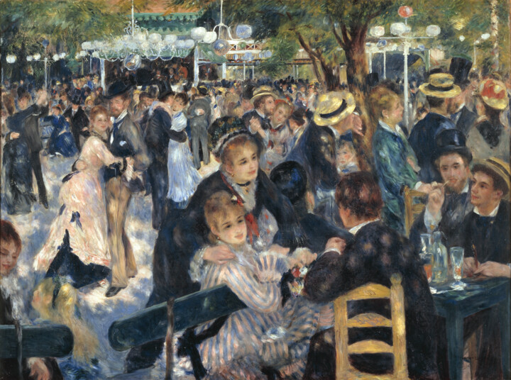 Pintura titulada "Bal du moulin de la…" por Pierre Auguste Renoir, Obra de arte original, Oleo