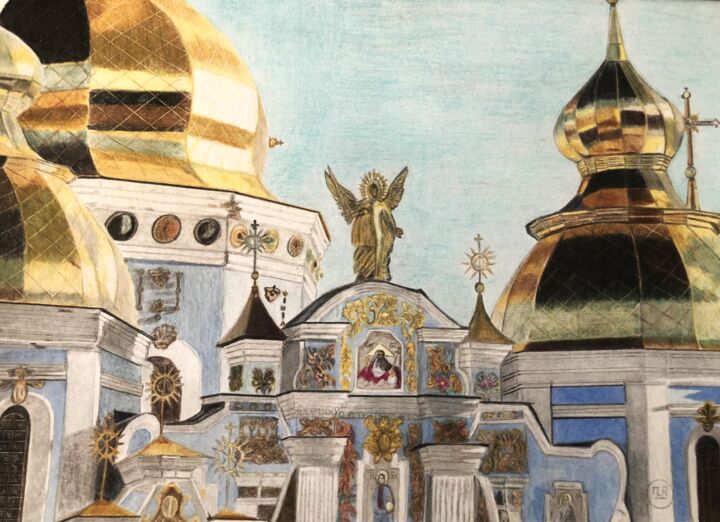 Disegno intitolato "Cathédrale Sainte-S…" da Pierre Bayet, Opera d'arte originale, Matita