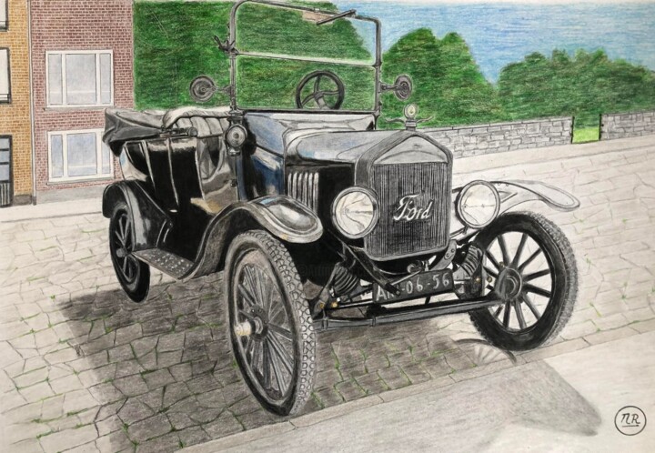 Σχέδιο με τίτλο "Ford T (1925)" από Pierre Bayet, Αυθεντικά έργα τέχνης, Μολύβι
