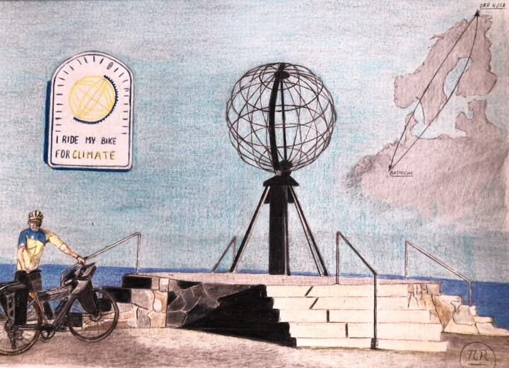 Drawing titled "Objectif Cap Nord" by Pierre Bayet, Original Artwork, Pencil
