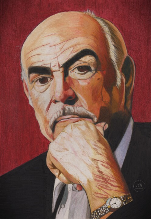 Zeichnungen mit dem Titel "Sean Connery en por…" von Pierre Bayet, Original-Kunstwerk, Bleistift
