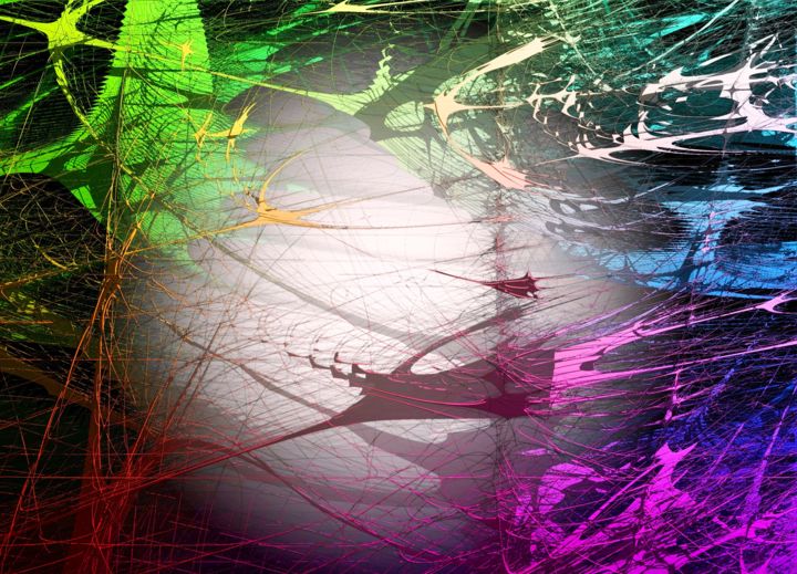 Peinture intitulée "chemin-neuronale.jpg" par Pierre Blanchard, Œuvre d'art originale, Acrylique