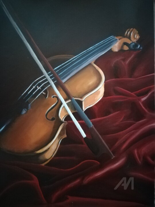 Peinture intitulée "Violon" par Pierre Boutouiller, Œuvre d'art originale, Acrylique