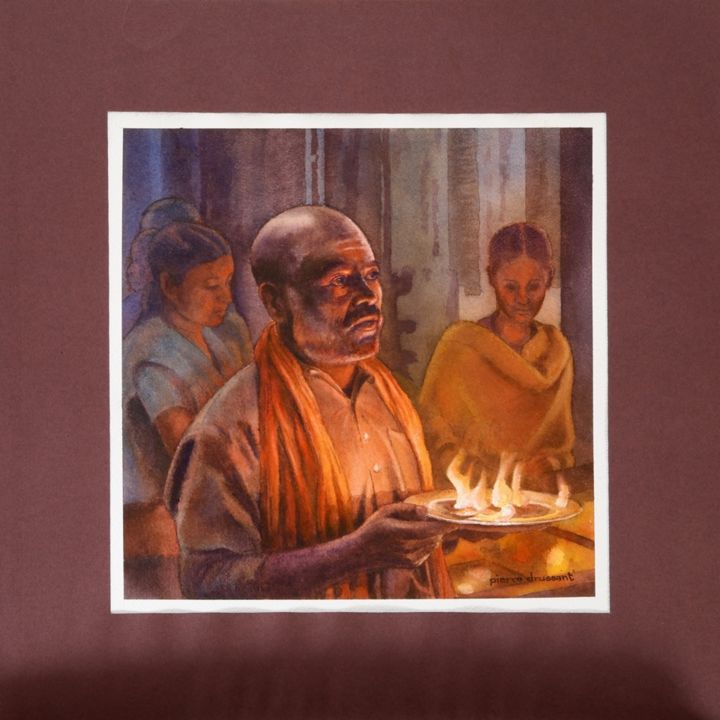 Peinture intitulée "Hindouiste, Tamil N…" par Pierre Drussant, Œuvre d'art originale,