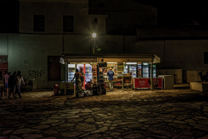 Photography titled "Mykonos night" by Pierre Duquoc, Original Artwork, Digital Photography