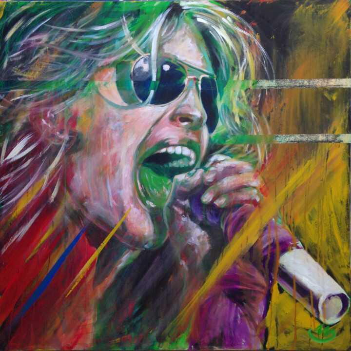Painting titled "Steven Tyler Green" by Pierre Emile Andre (13), Original Artwork, Acrylic