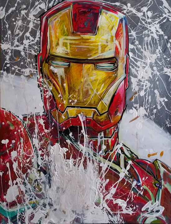 Painting titled "Ironman" by Pierre Emile Andre (13), Original Artwork, Acrylic