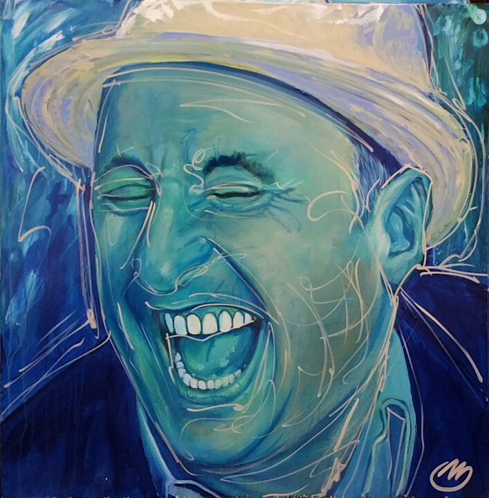 Painting titled "Blue Bourvil" by Pierre Emile Andre (13), Original Artwork, Acrylic