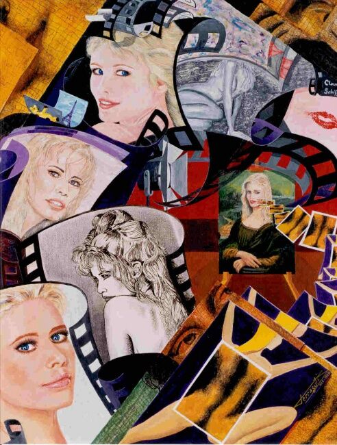 Schilderij getiteld "La joconde Blonde -…" door Ferraguti  Pierre-Gilles, Origineel Kunstwerk, Olie