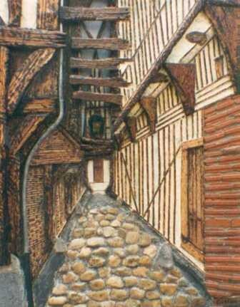 Painting titled "RUELLE DES CHATS" by Pierre Isaac Gozlan, Original Artwork