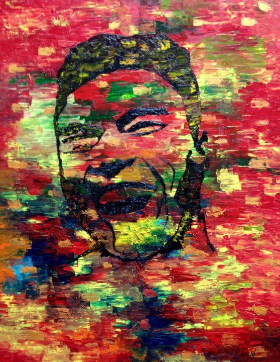 Painting titled "Mohamed clay" by Pierre Joseph, Original Artwork, Oil