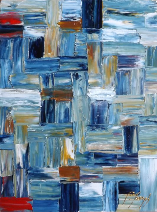 제목이 "excercice en bleu d…"인 미술작품 Pierre Joseph로, 원작, 기름