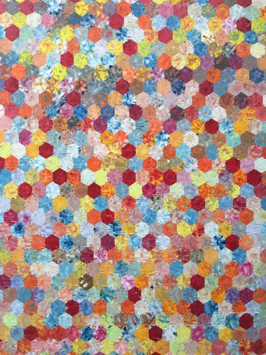 Peinture intitulée "Mosaic patchwork 120" par Pierre Joseph, Œuvre d'art originale, Huile