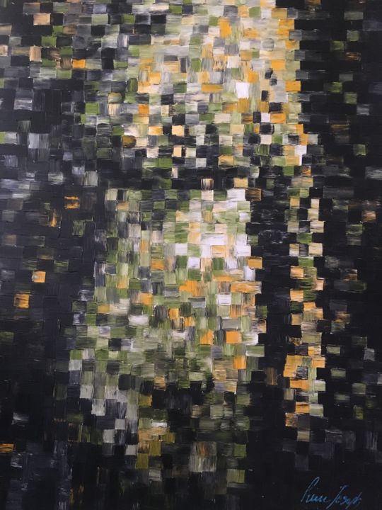 Malerei mit dem Titel "Mosaic dame de Saut…" von Pierre Joseph, Original-Kunstwerk, Öl