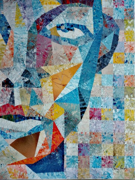 Pittura intitolato "Mosaic organic" da Pierre Joseph, Opera d'arte originale, Olio