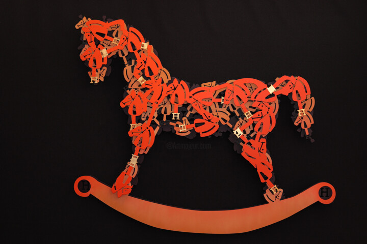 Pittura intitolato "H-Horse" da Pierre Lamblin, Opera d'arte originale, Spray