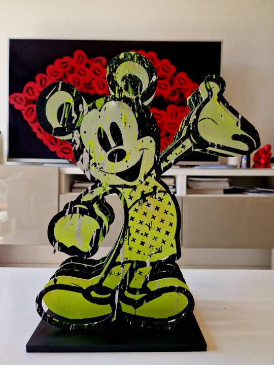 Sculpture intitulée "MickeyLV2023" par Pierre Lamblin, Œuvre d'art originale, Aluminium