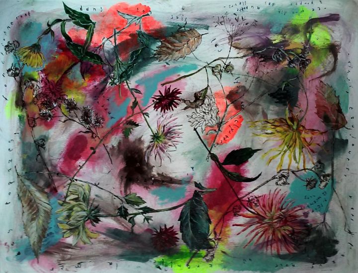 Painting titled "ce qu'on dit au poè…" by Pierre Lebrun, Original Art,