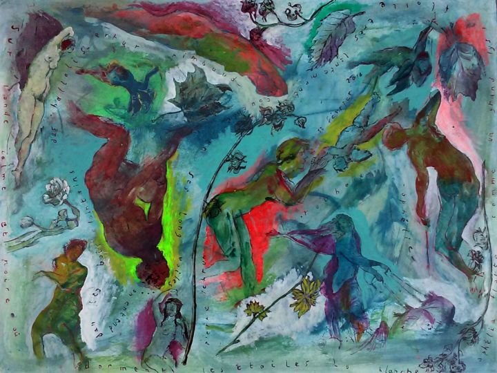 Painting titled "'l'onde calme et no…" by Pierre Lebrun, Original Art,