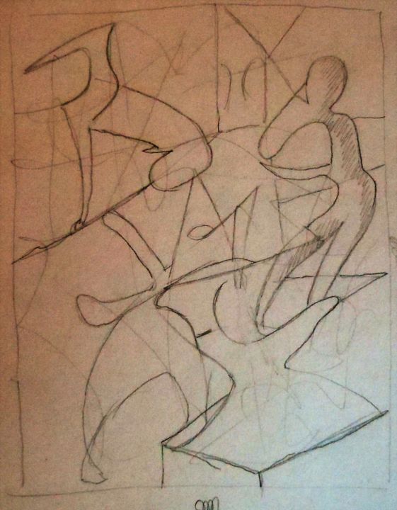 Dessin intitulée "A l'antique" par Pierre-Louis Torres, Œuvre d'art originale, Crayon
