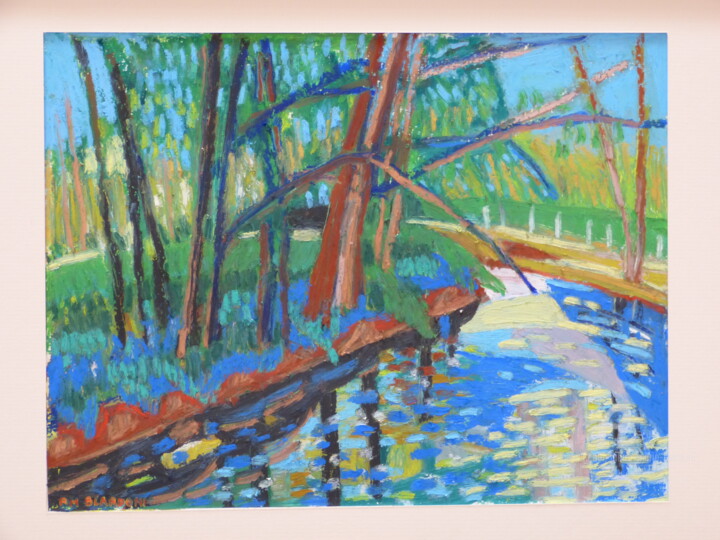 Peinture intitulée "BORD DE L EURE" par Pierre-Marie Blardoni, Œuvre d'art originale, Pastel Monté sur Autre panneau rigide