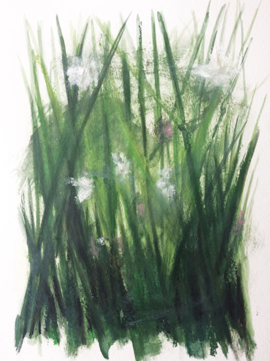 Картина под названием "Jardin chimérique" - Pierre Marquès, Подлинное произведение искусства, Акварель