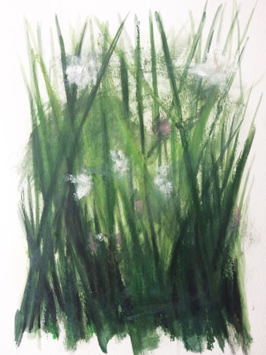 Malerei mit dem Titel "Jardin chimérique" von Pierre Marquès, Original-Kunstwerk, Aquarell