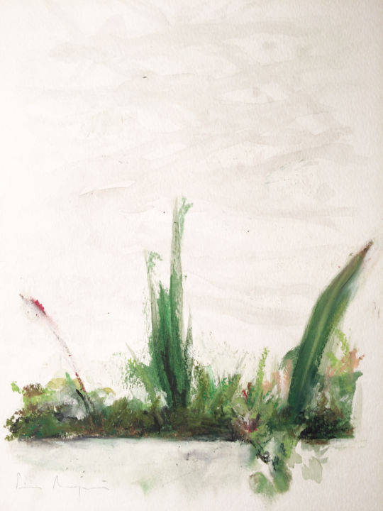 Картина под названием "Jardin chimérique" - Pierre Marquès, Подлинное произведение искусства, Масло