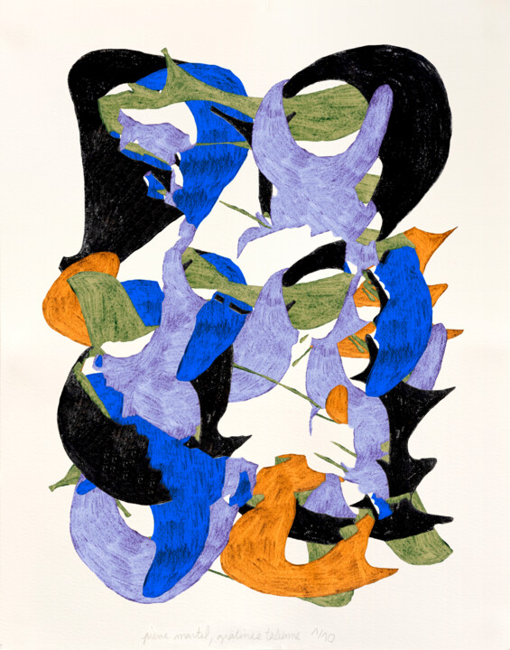 Disegno intitolato "gratinee talienne" da Pierre Martel, Opera d'arte originale, Matite colorate