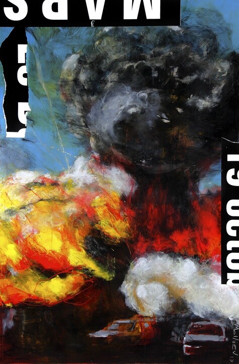 Peinture intitulée "explosion-acrylics-…" par Pierre Mathieu, Œuvre d'art originale, Huile