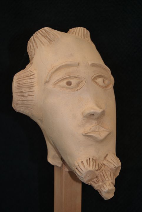 Sculpture intitulée "stylnok homme" par Pierre Morice, Œuvre d'art originale, Terre cuite