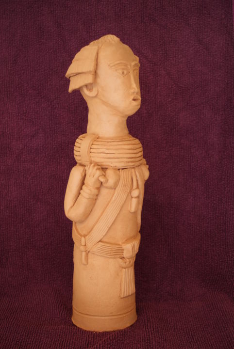 Sculpture titled "stylnok femme colon…" by Pierre Morice, Original Artwork, Ceramics