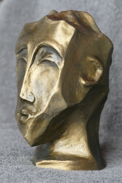 Sculpture titled "tête d'homme" by Pierre Morice, Original Artwork
