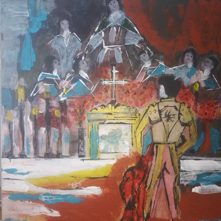 Painting titled "capilla" by Omega Pierre, Original Artwork, Acrylic