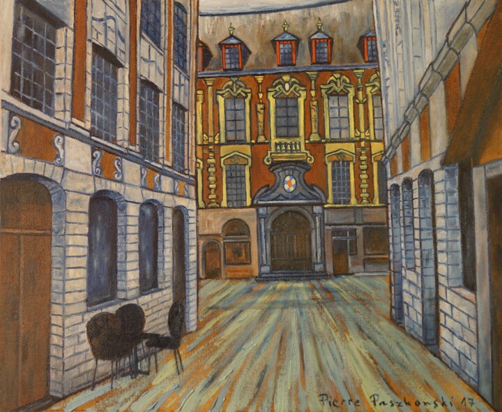 Painting titled "Rue des 3 couronnes" by Pierre Paszkowski, Original Artwork, Oil