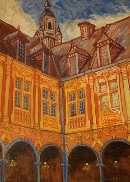 Painting titled "Vieille bourse" by Pierre Paszkowski, Original Artwork, Oil