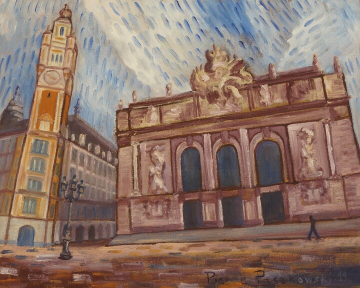 Pintura intitulada "Opéra de Lille" por Pierre Paszkowski, Obras de arte originais, Óleo