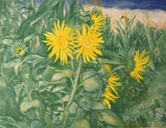 绘画 标题为“tournesols et maïs…” 由Pierre Paszkowski, 原创艺术品