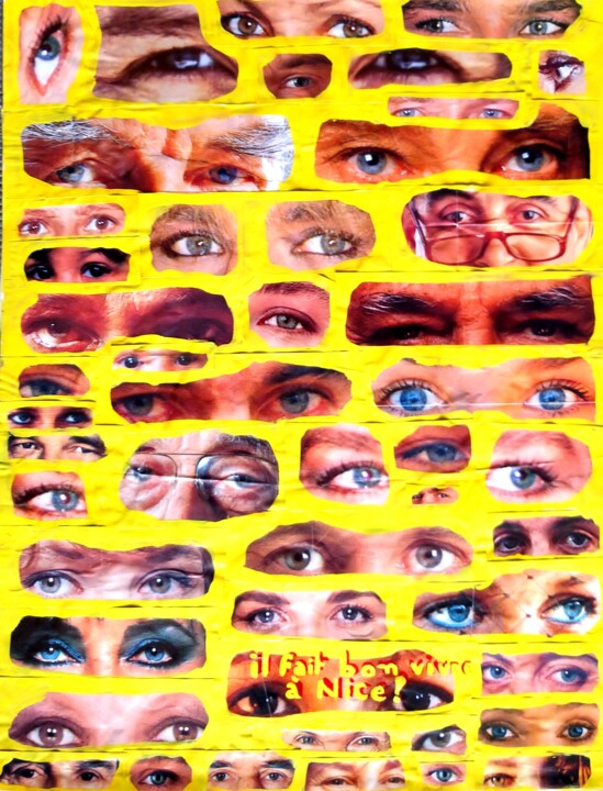 Collages intitulée "VIVRE A NICE" par Pierre Peytavin, Œuvre d'art originale, Collages