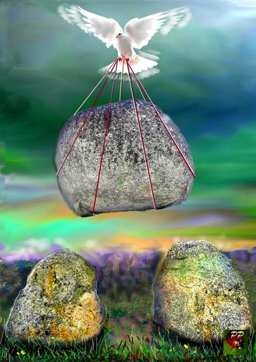 Arts numériques intitulée "Hypothèse " dolmen"" par Pierre Peytavin, Œuvre d'art originale, Travail numérique 2D