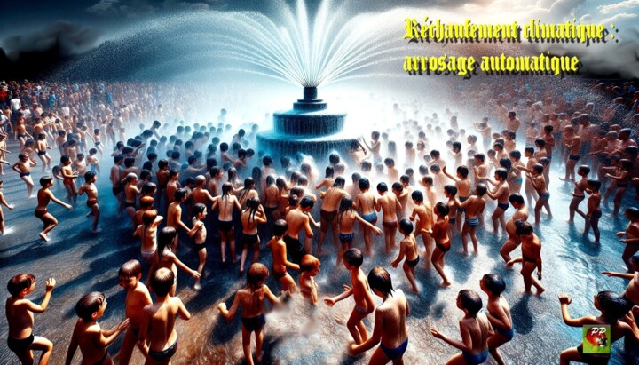 Digitale Kunst mit dem Titel "Réchauffement clima…" von Pierre Peytavin, Original-Kunstwerk, KI-generiertes Bild