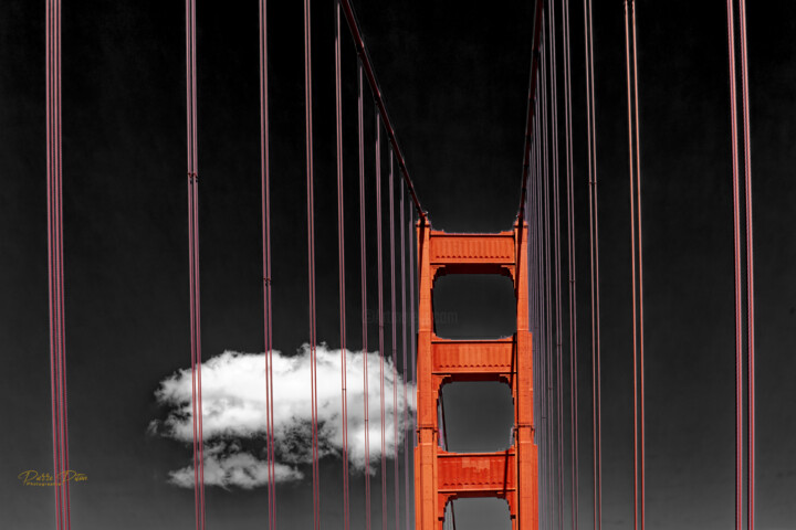Fotografía titulada "Golden Gate rouge e…" por Pierre Piton, Obra de arte original, Fotografía digital