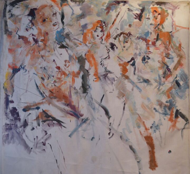 Malerei mit dem Titel "Quadrille" von Pierre Quentel, Original-Kunstwerk, Acryl