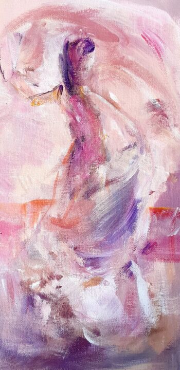 Peinture intitulée "Danseuse en rose" par Pierre Quentel, Œuvre d'art originale, Acrylique