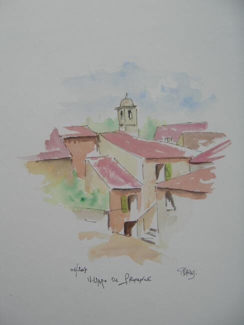 Картина под названием "Village de Provence" - Pierre Varési Pierre, Подлинное произведение искусства