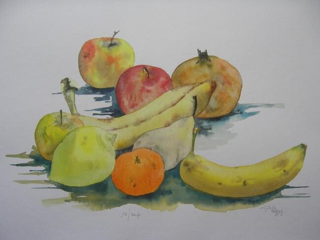 Pintura titulada "Fruits d'ici et d'a…" por Pierre Varési Pierre, Obra de arte original